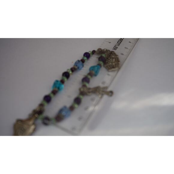 Vintage beaded charm bracelet wine theme Y2K boho eclectic style - Picture 10 of 10